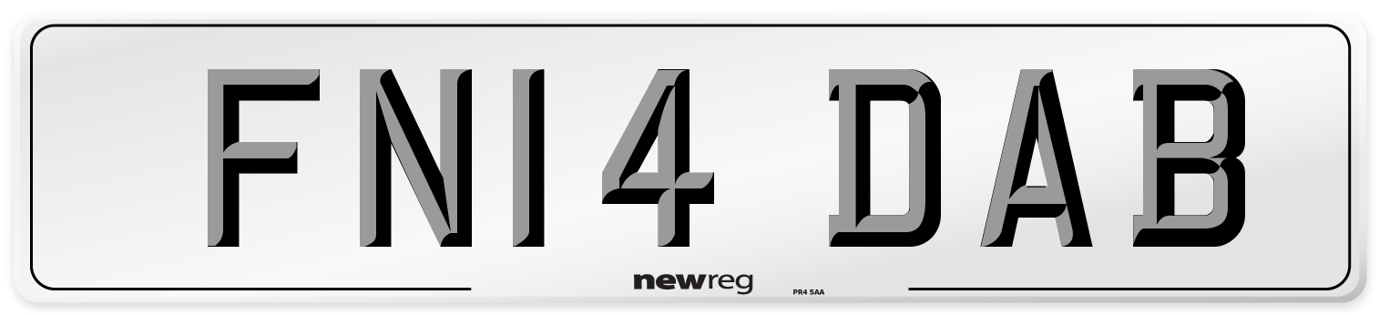 FN14 DAB Number Plate from New Reg
